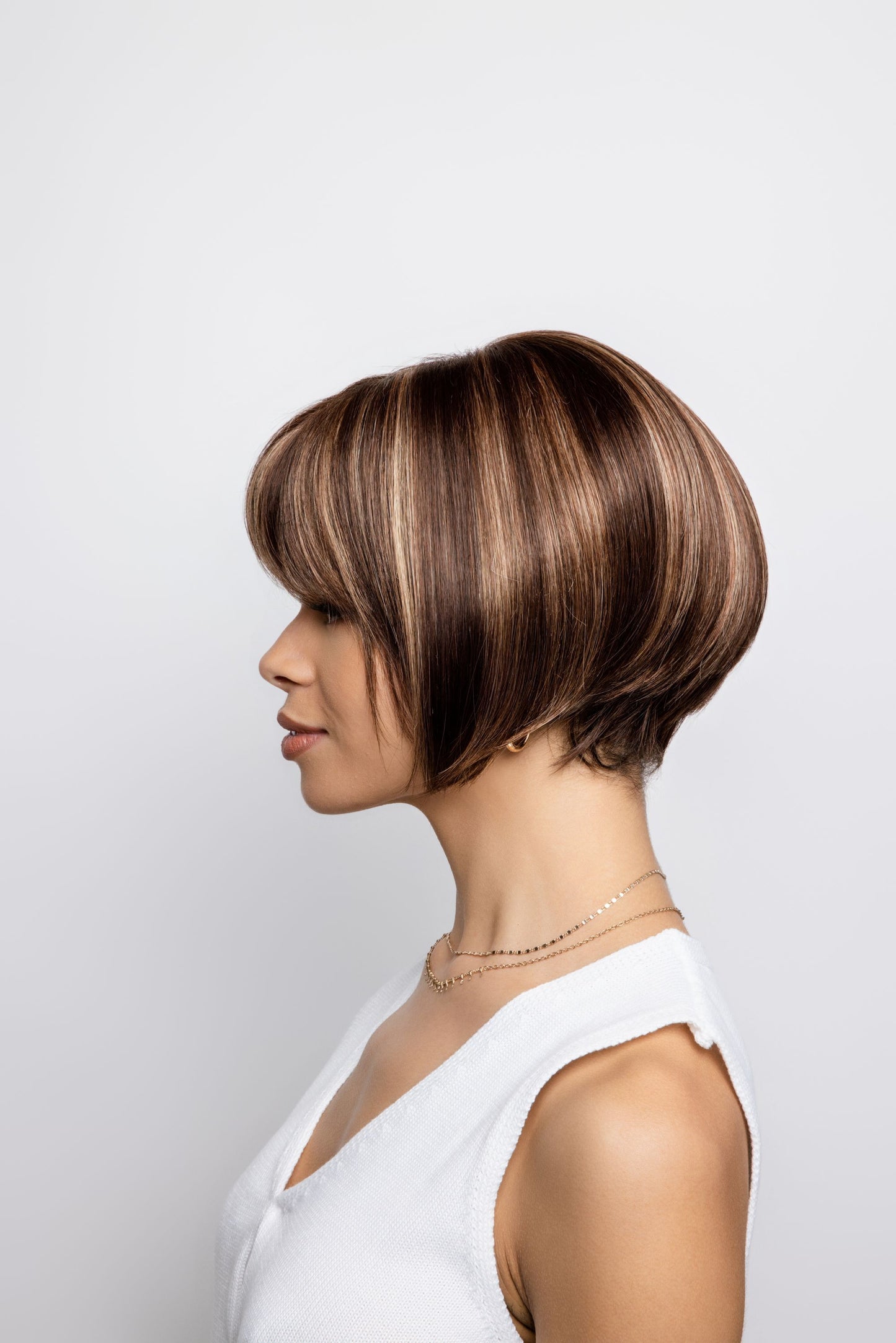 Erin Wig by Amore – Elegant Graduated Bob | Full Fringe | Monofilament Top | Synthetic Fibre