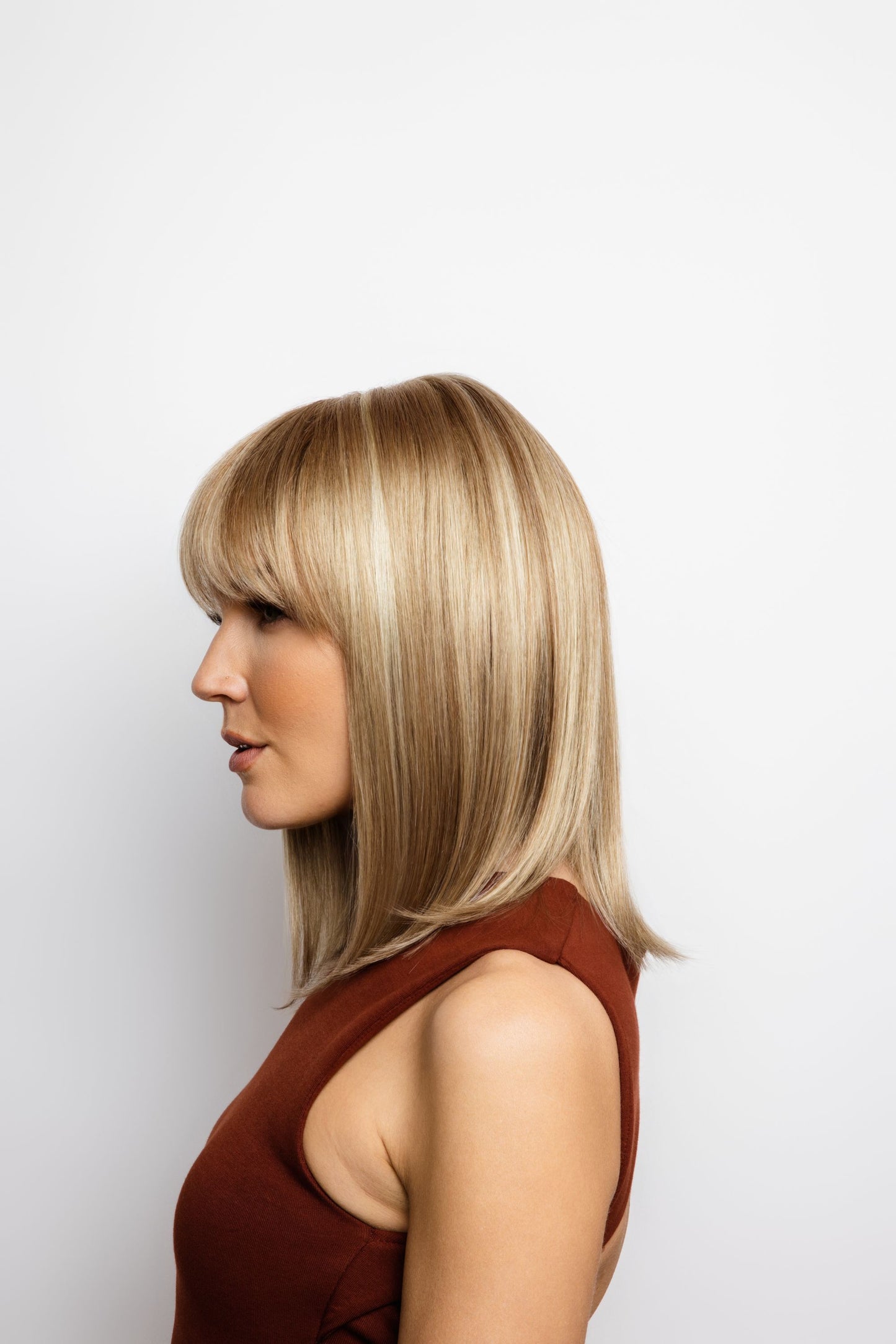 Tatum Wig by Amore – Shoulder-Length with Blunt Fringe | Monofilament Top | Fibre Hair